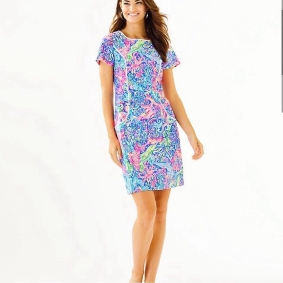 Lilly Pulitzer Coralynn Shift Dress Multi Pop Up 60 Animals Size 4 - Picture 1 of 5